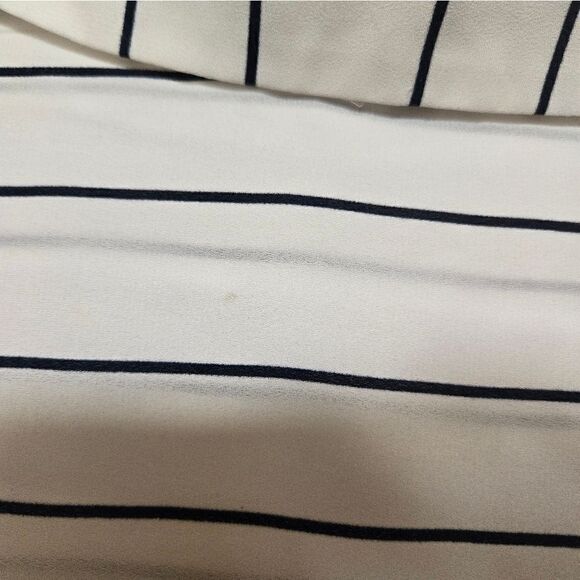 DR2 Ivory Black Stripe Button-Up Blouse Size M - Picture 3 of 10
